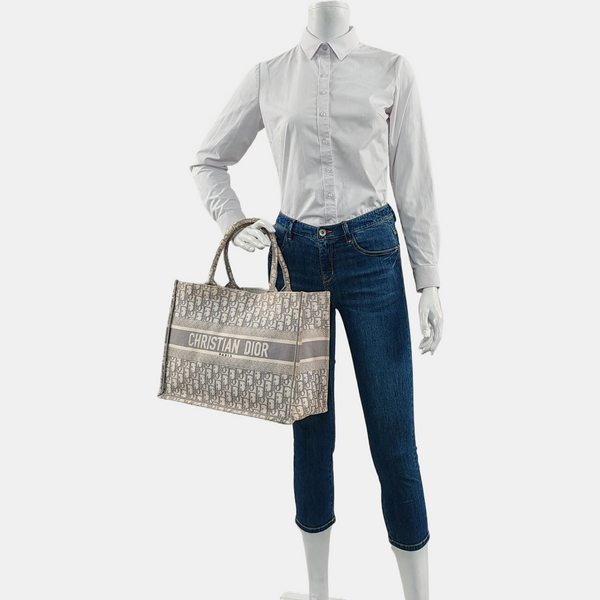 Book Tote Medium Oblique Canvas Gray