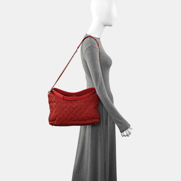 Quilted Grained Calfskin Red