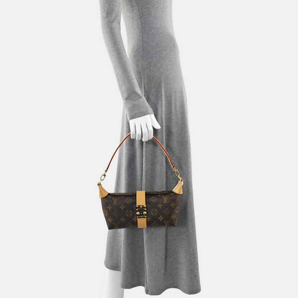 Pochette Mia Monogram Coated Canvas Brown