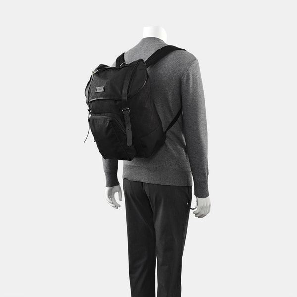 Monogram Nylon Backpack Medium Black