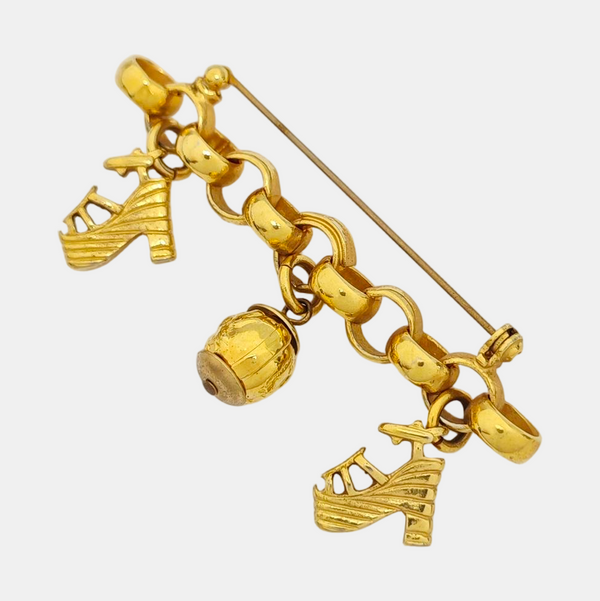 Metal Gold Brooch