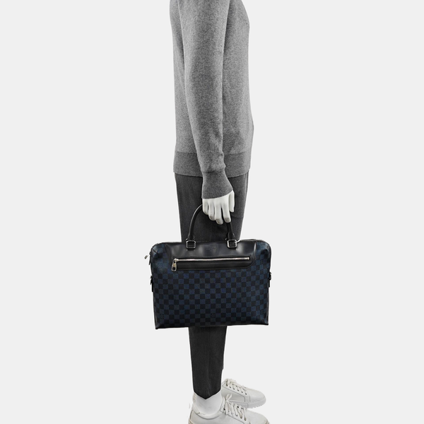 PORTE-DOCUMENTS Damier Coated Canvas Blue