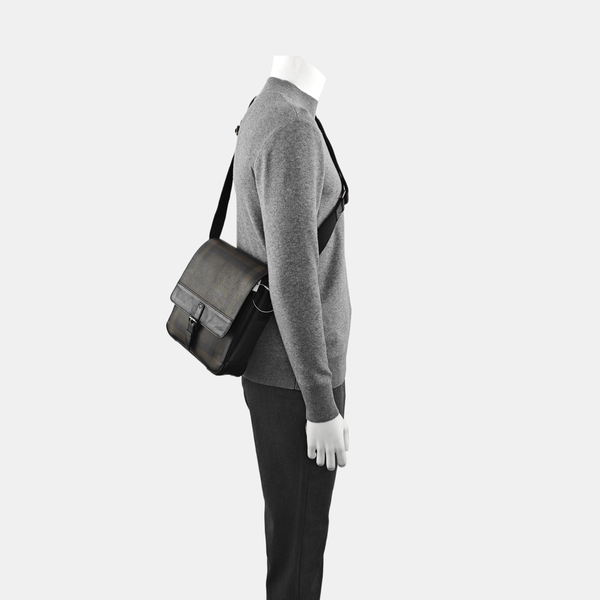 Coated Canvas Crossbody Bag Brown