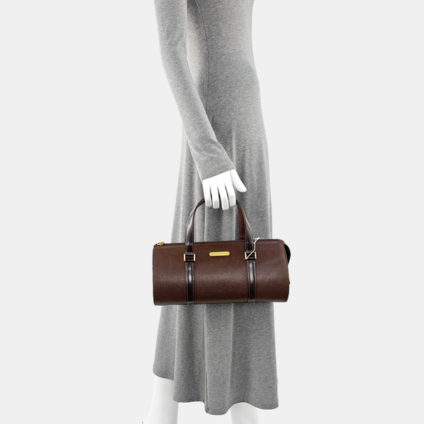 Calfskin Top Handle Bag Brown