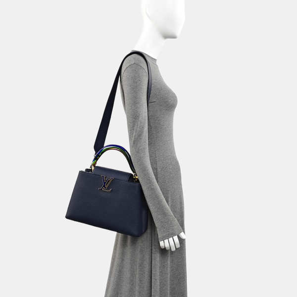 CAPUCINES MM Calfskin Blue