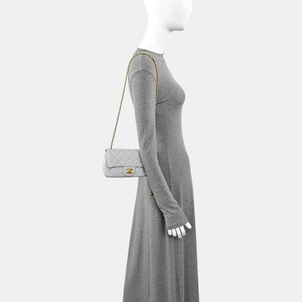CLASSIC FLAP Mini Quilted Lambskin Gray