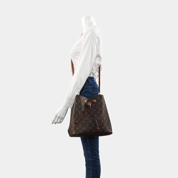 NÉONOÉ MM Monogram Coated Canvas Brown