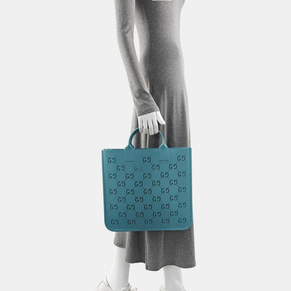 Monogram Rubber Tote Bag Blue