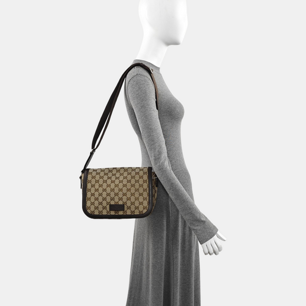 Monogram Canvas Shoulder Bag Brown