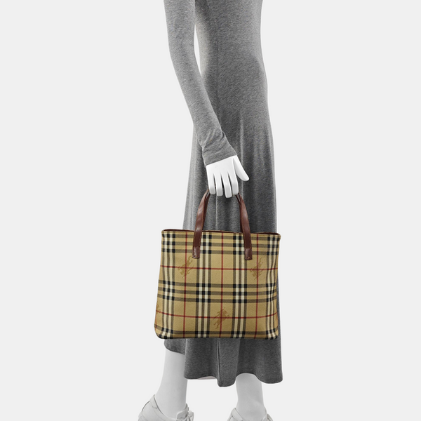Coated Canvas Tote Bag Beige