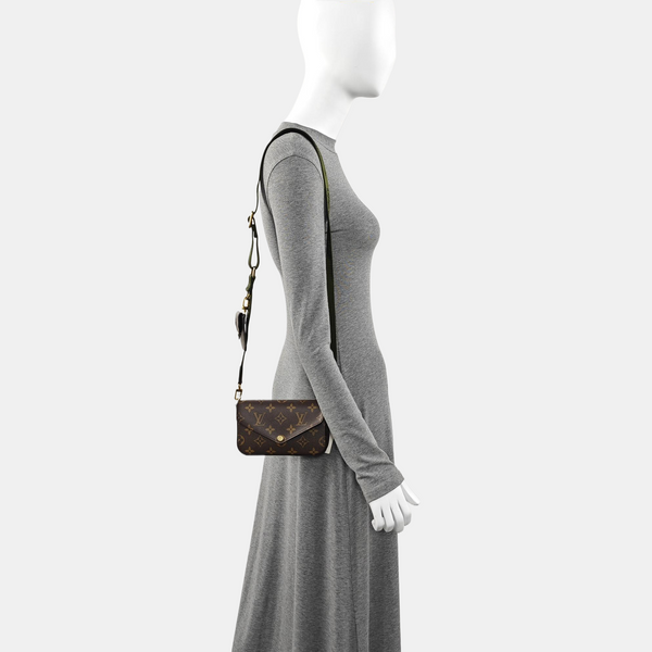 Authenticated pre-owned FÉLICIE Monogram Coated Canvas Brown - Crossbody Bag at Looply