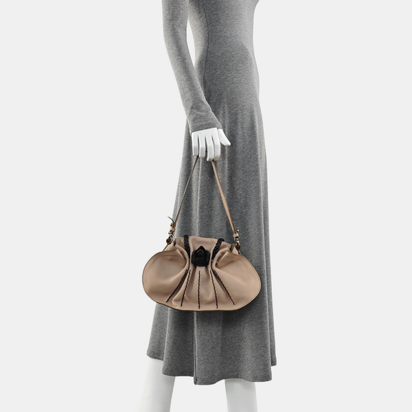 Leather Top Handle Bag Pink