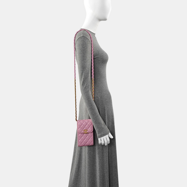 Authenticated pre-owned TRENDY CC Quilted Lambskin Pink - Shoulder Bag at Looply