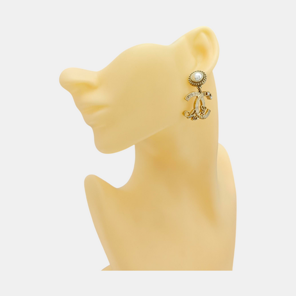 CC Logo Metal Gold Earrings