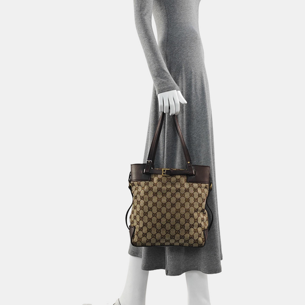 Monogram Canvas Tote Bag Brown