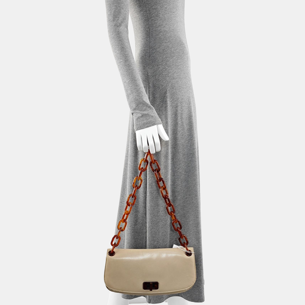 Calfskin Shoulder Bag Beige