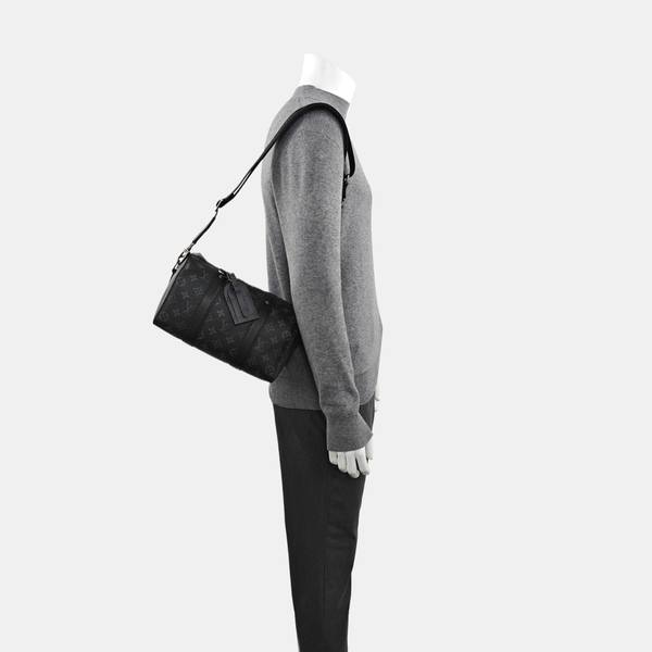 KEEPALL 25 Monogram Coated Canvas Black