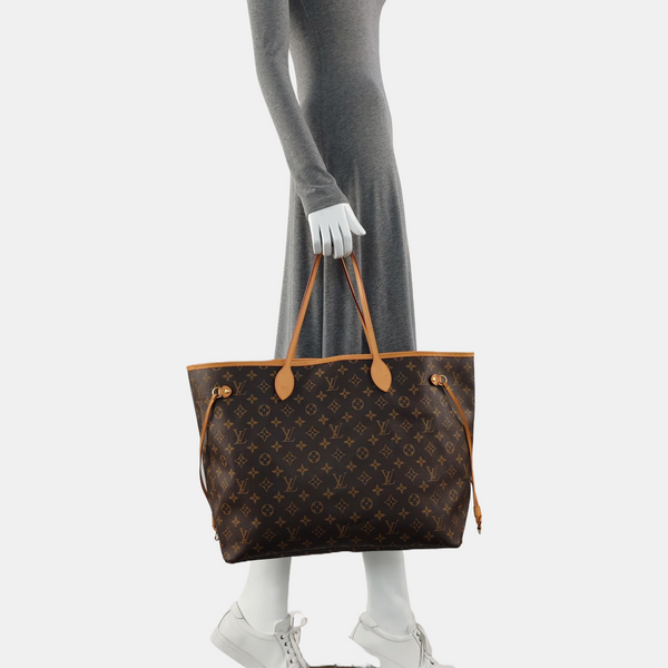 NEVERFULL Monogram Coated Canvas Brown