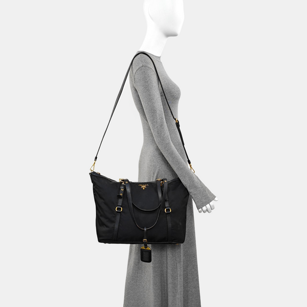 Nylon Tote Bag Black