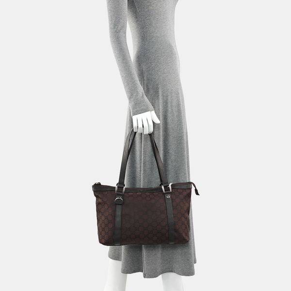 Monogram Canvas Tote Bag Brown