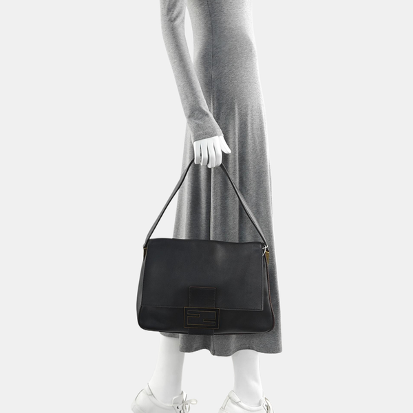 Calfskin Shoulder Bag Black
