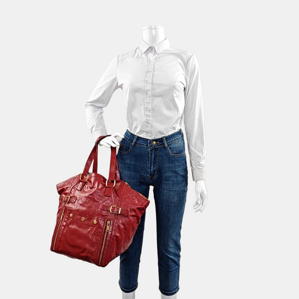 DOWNTOWN CABAS Calfskin Red