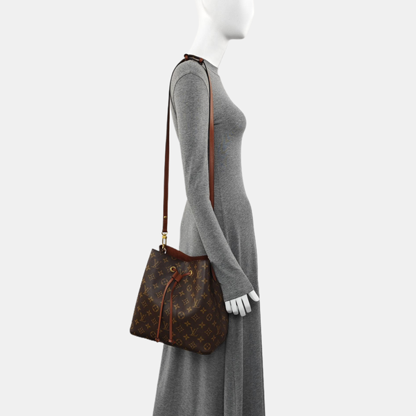 NÉONOÉ MM Monogram Coated Canvas Brown
