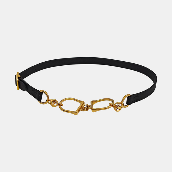 Etrier Leather Black Necklace