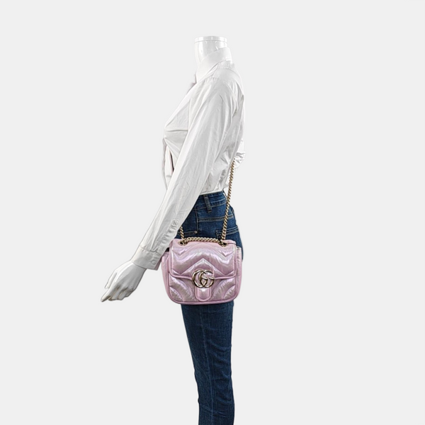 GG Marmont Mini Quilted Lambskin Pink