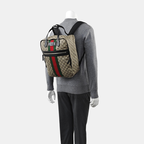 Monogram Coated Canvas Backpack Brown