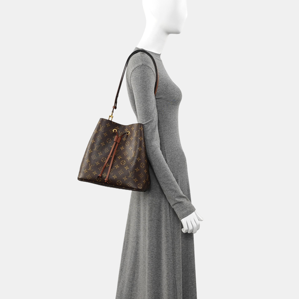 NÉONOÉ MM Monogram Coated Canvas Brown