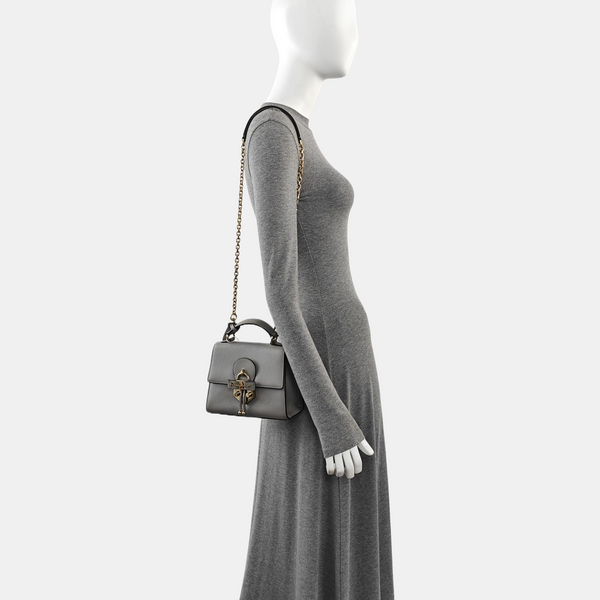 Calfskin Shoulder Bag Gray