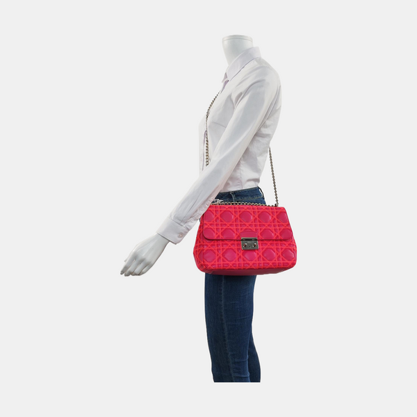 Authenticated pre-owned Miss Dior Cannage Lambskin Pink - Crossbody Bag at Looply
