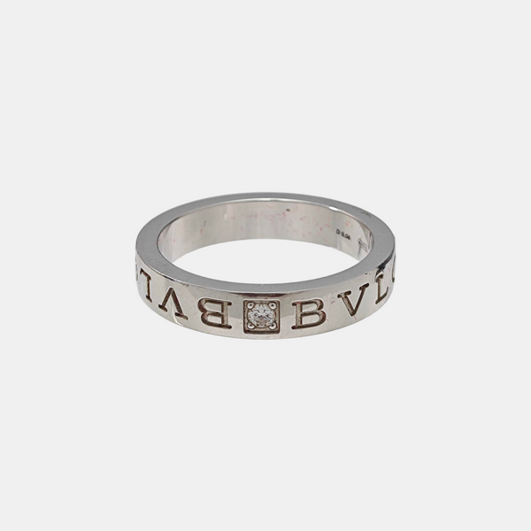 B.ZERO1 18k White Gold Silver Ring EU 57
