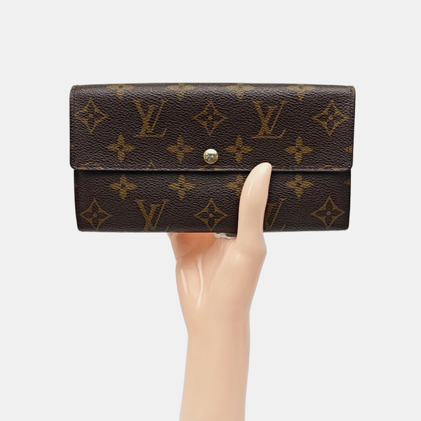 PORTE MONNAIE Monogram Coated Canvas Brown Wallet