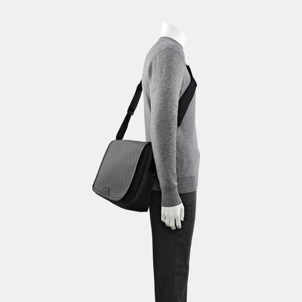 Monogram Coated Canvas Shoulder Bag Black