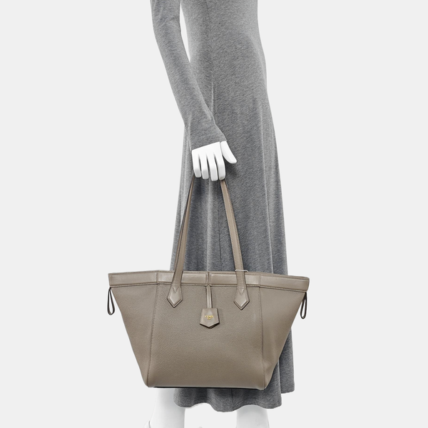 Calfskin Top Handle Bag Gray