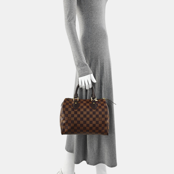 SPEEDY 25 Damier Ebene Coated Canvas Brown