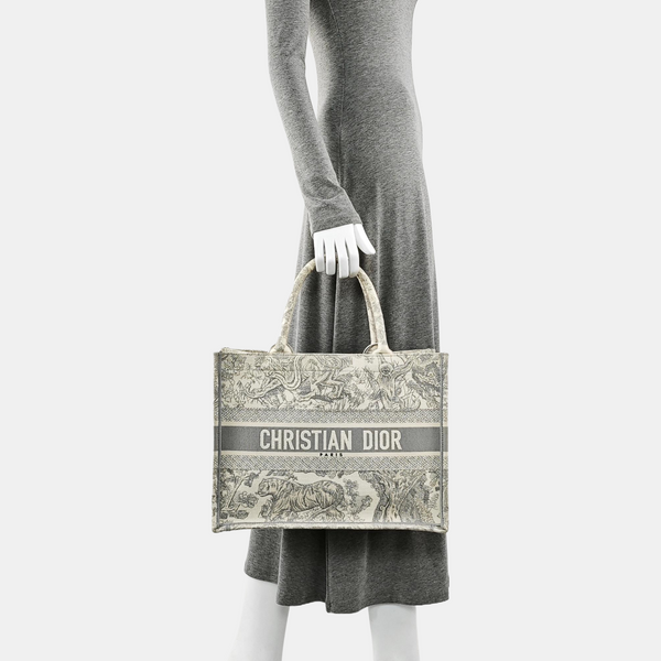 Book Tote Medium Fabric Gray