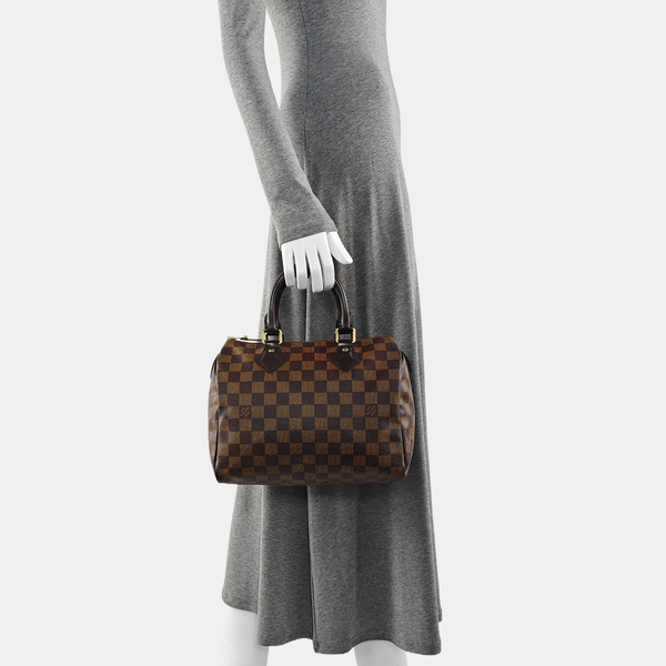 SPEEDY 25 Damier Ebene Coated Canvas Brown
