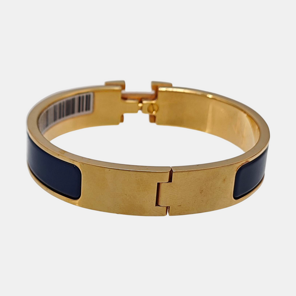 Clic H Metal Blue Bangle