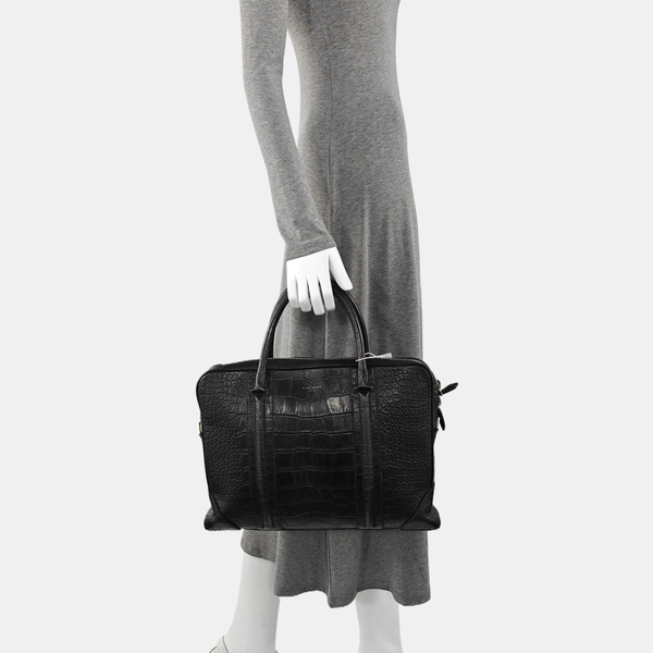 Calfskin Top Handle Bag Black