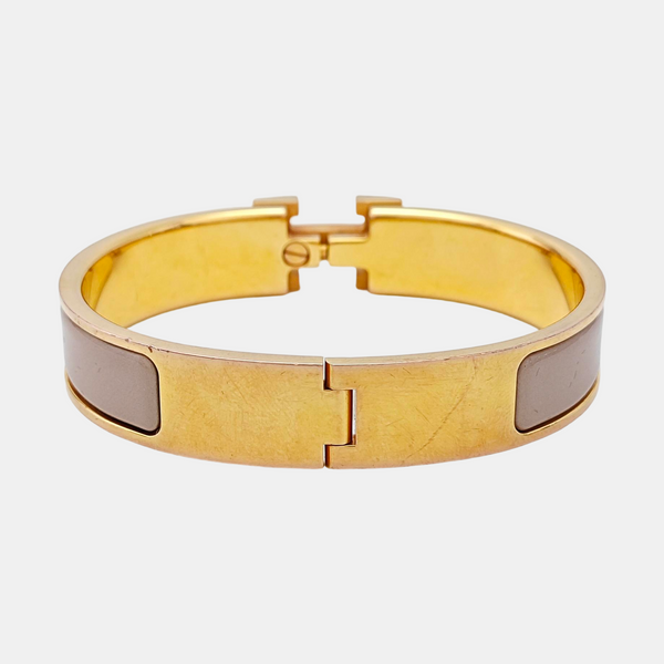 Clic H Metal Brown Bangle