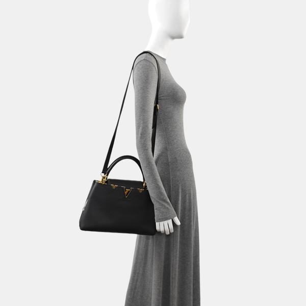 CAPUCINES MM Calfskin Black