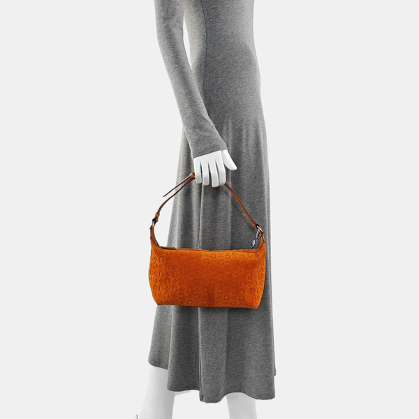 Suede Top Handle Bag Orange