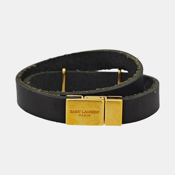 Leather Black Bangle