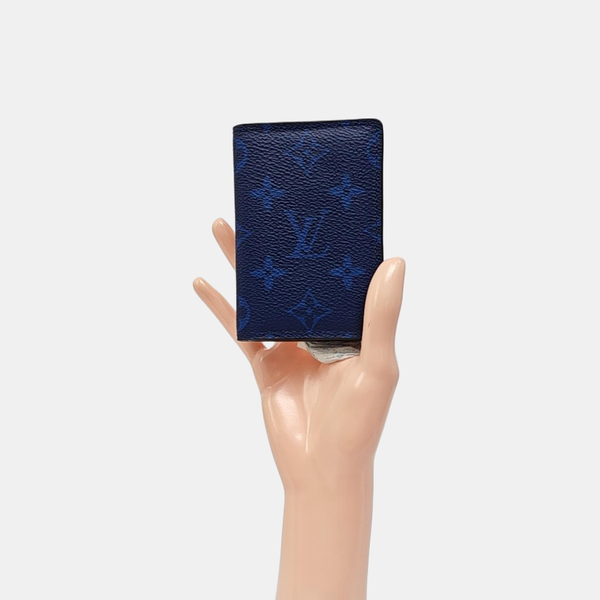 Monogram Coated Canvas Card Holder Mini Blue