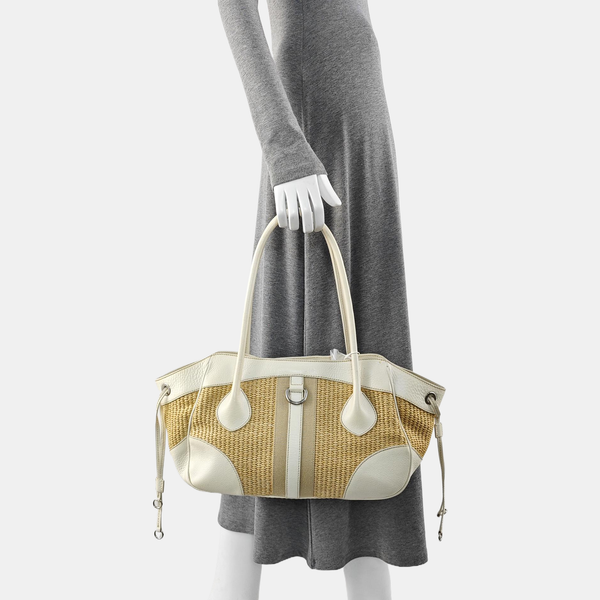 Straw Shoulder Bag Beige