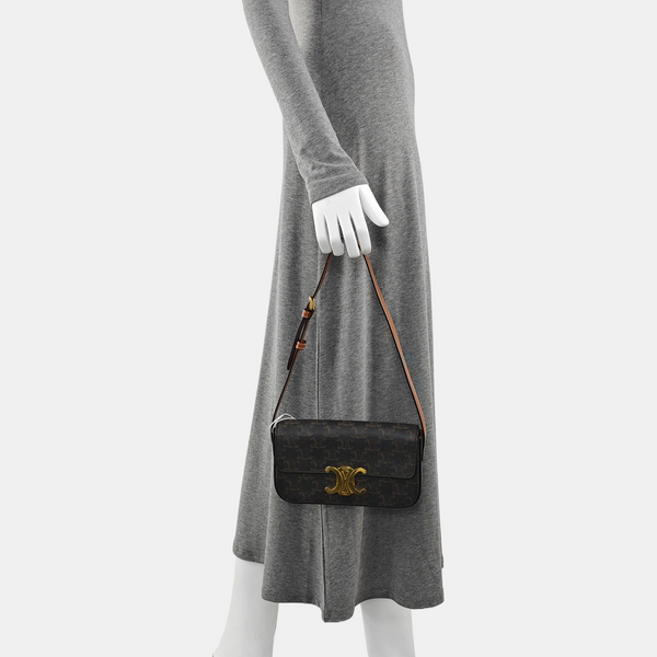 TRIOMPHE Small Coated Canvas Brown