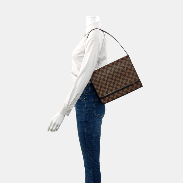 TRIBECA Damier Ebene Coated Canvas Brown